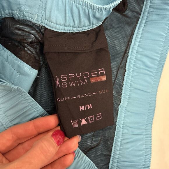 SPYDER Mens Blue 9" Swim Board Shorts Breathable Quick Dry Stretch Mesh Sz Med - Picture 5 of 11